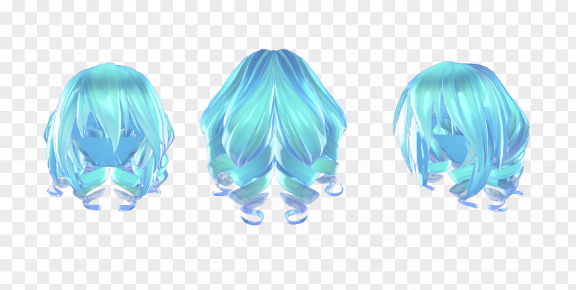 Middle Hair Style Hairstyle Ponytail Blue MikuMikuDance PNG
