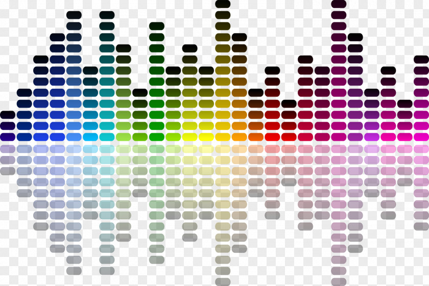 Modern Colorful Waves Vector Sound Loudness PNG