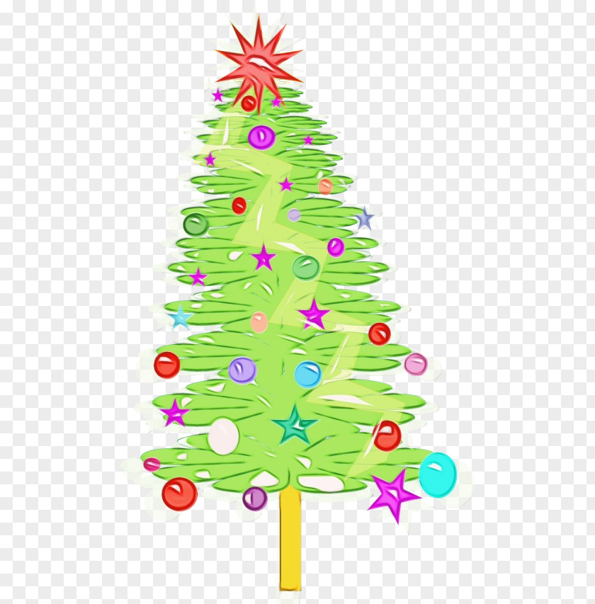 American Larch Christmas Eve Watercolor Tree PNG