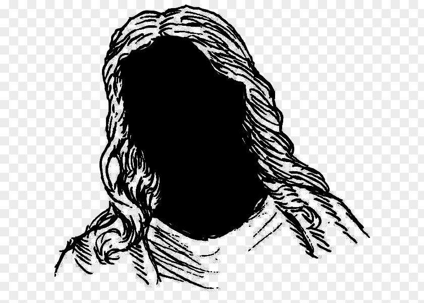 Line Art Illustration Silhouette Character Long Hair PNG