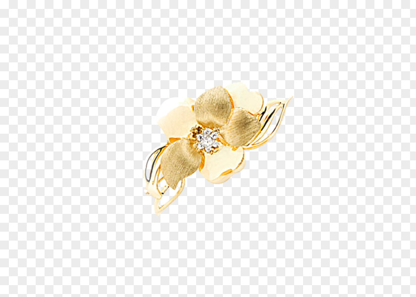 Amelie Brooch Gold Flower Cartier Jewellery PNG