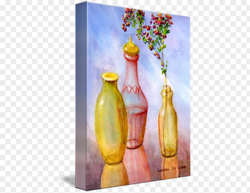 Floral Glass Bottles Still Life Photography Bottle Vase Watercolor Painting PNG