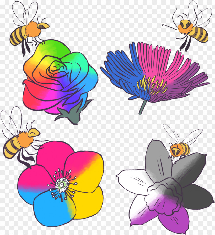 Moths And Butterflies Flower Animal Heart PNG