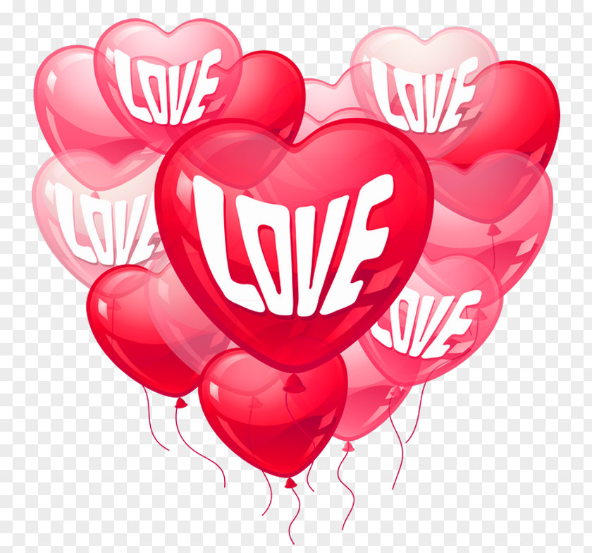 Valentines Day Pink Love Heart Baloons PNG Clipart Picture Valentine's Clip Art PNG