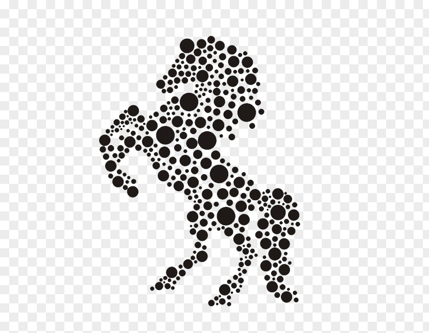 Horse Dots Composed Of Point PNG