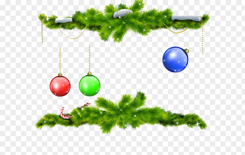 Creative Christmas Tree Branch Clip Art PNG