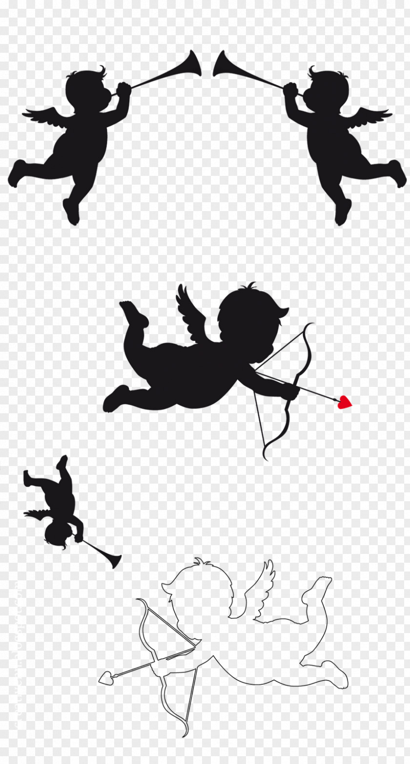 Cupid Vector And Psyche Silhouette PNG