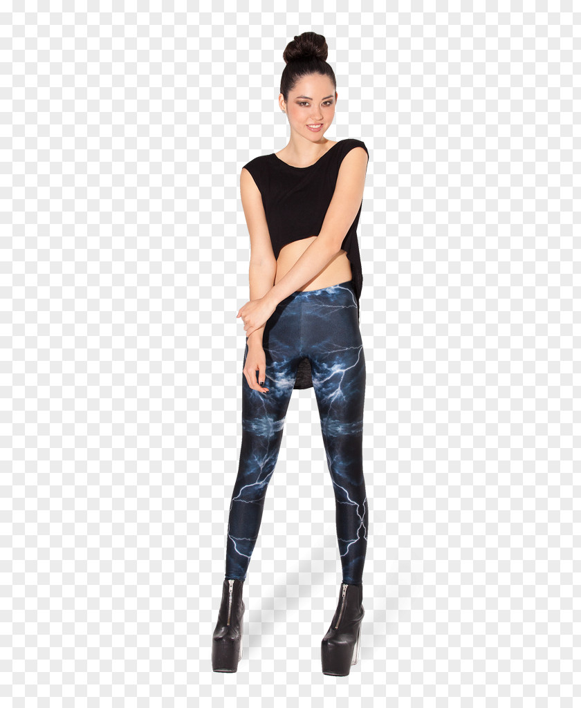 Jeans Leggings Cobalt Blue Denim PNG