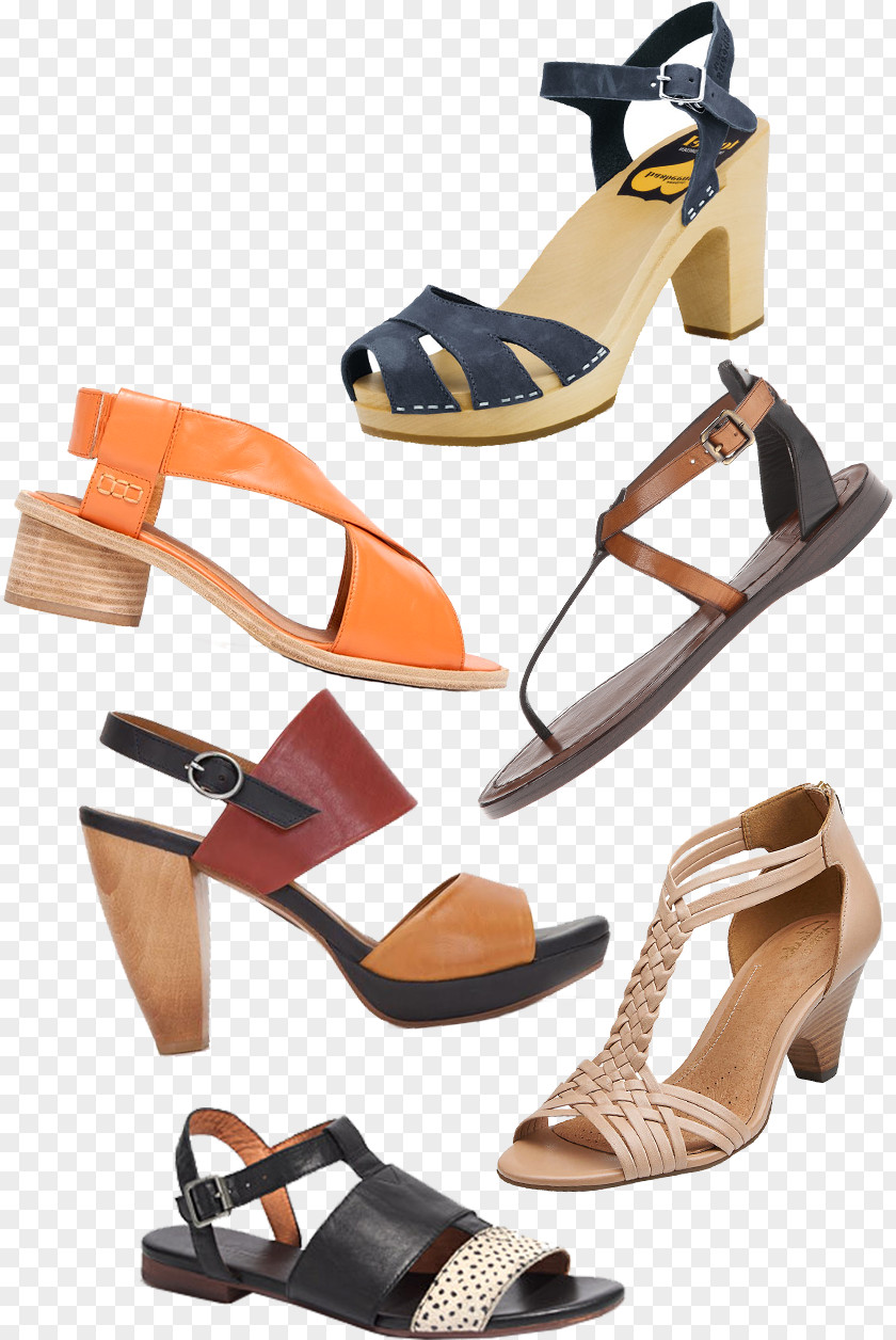 Leather Shoes Slide Sandal Shoe PNG