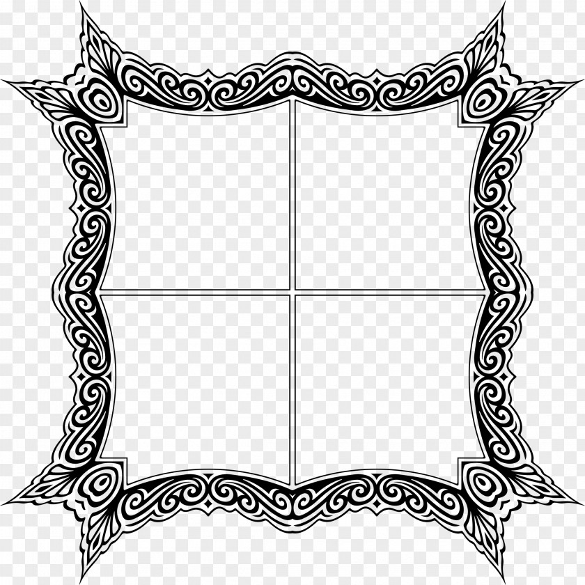 Ornate Ornament Floral Design Picture Frames PNG