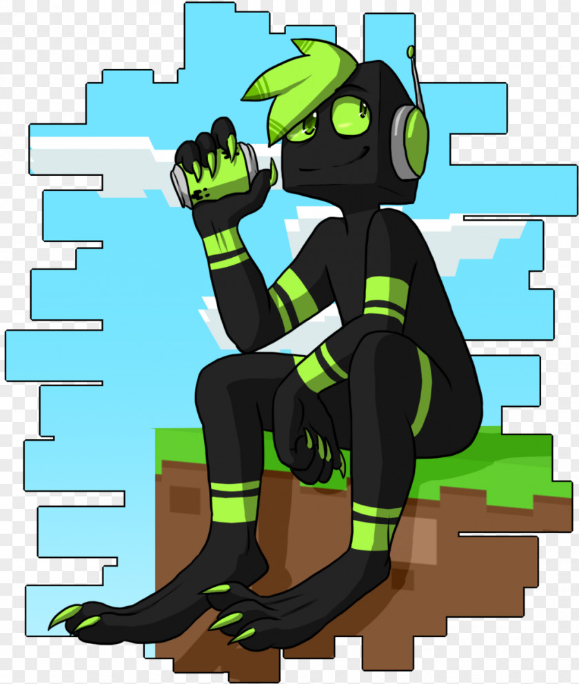 Relaxed Minecraft Enderman Art Creeper PNG