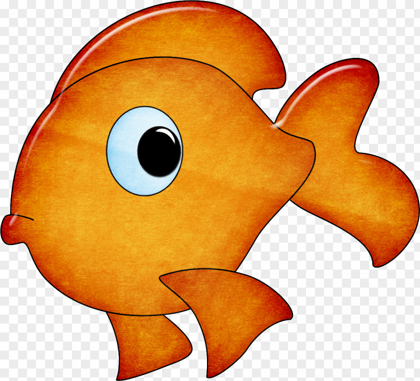 Orange Fish Drawing PNG