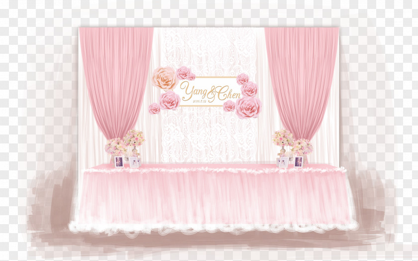 Pink Romantic Wedding Reception Marriage PNG