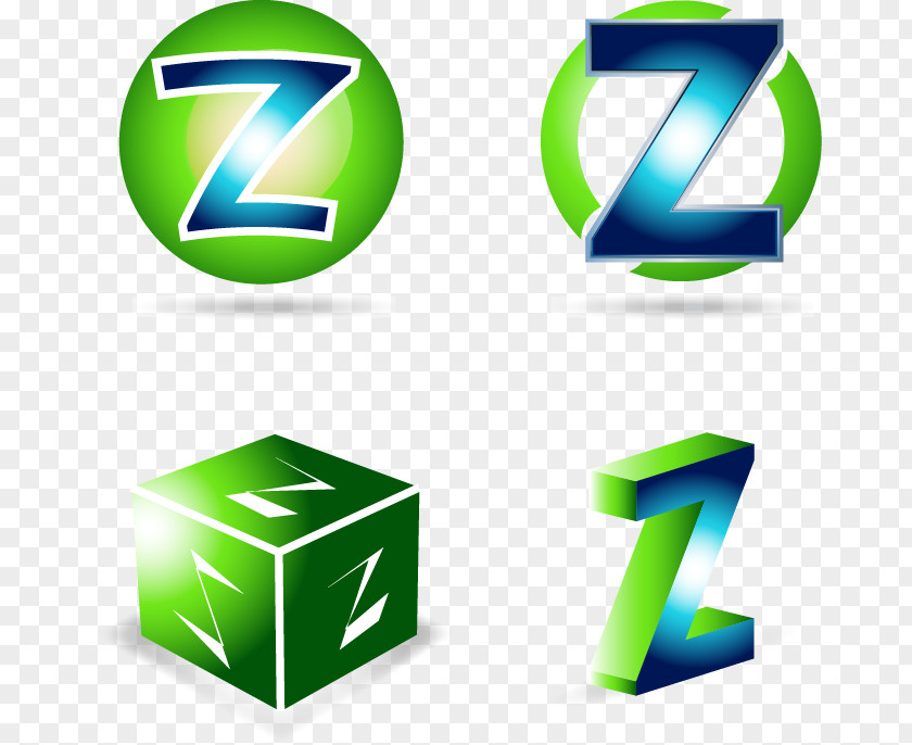 Painted Green Letter Z Pattern Logo Stock Illustration PNG