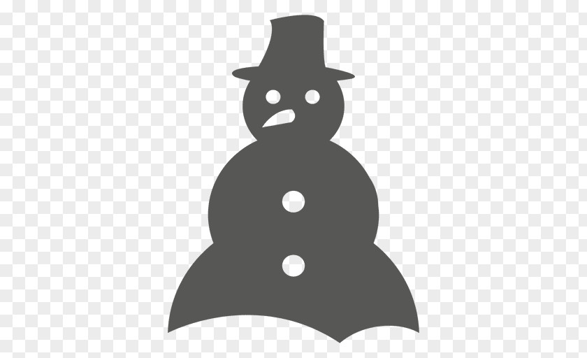 Snowman Scarf Silhouette Christmas PNG