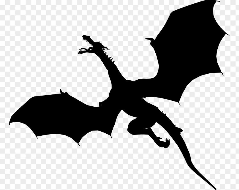 Silhouette Dragon Clip Art PNG