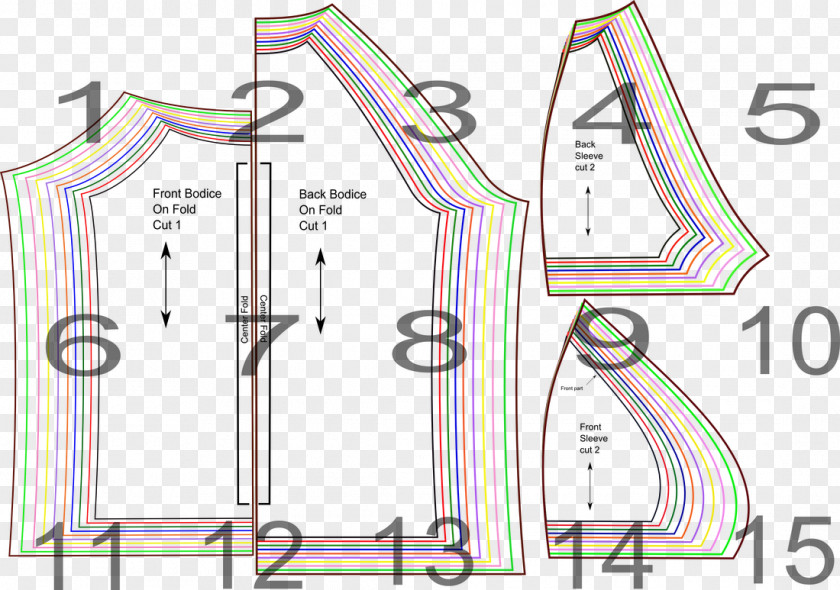 T-shirt Paper Raglan Sleeve Sewing Pattern PNG