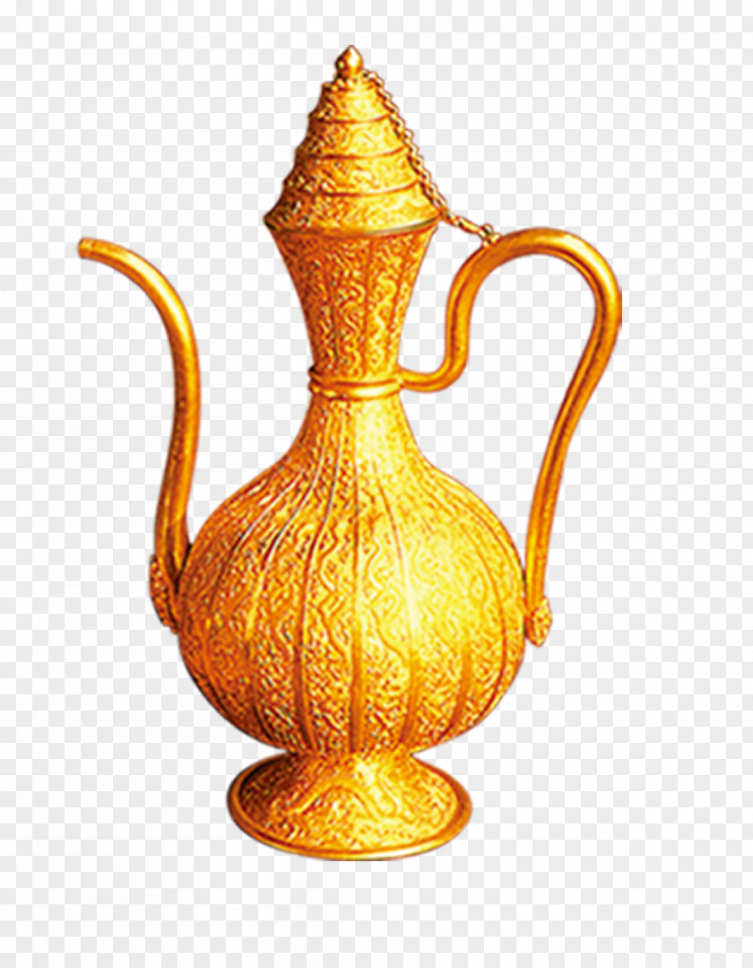 Golden Bottle Baijiu Sake Set Flagon PNG