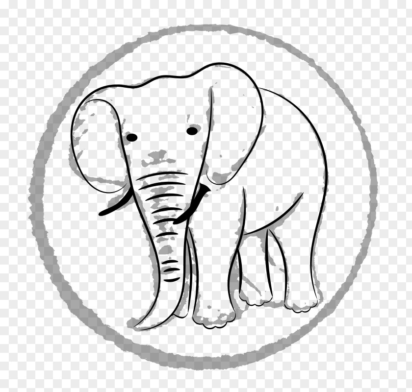 Elephant Drawing African Line Art Clip PNG
