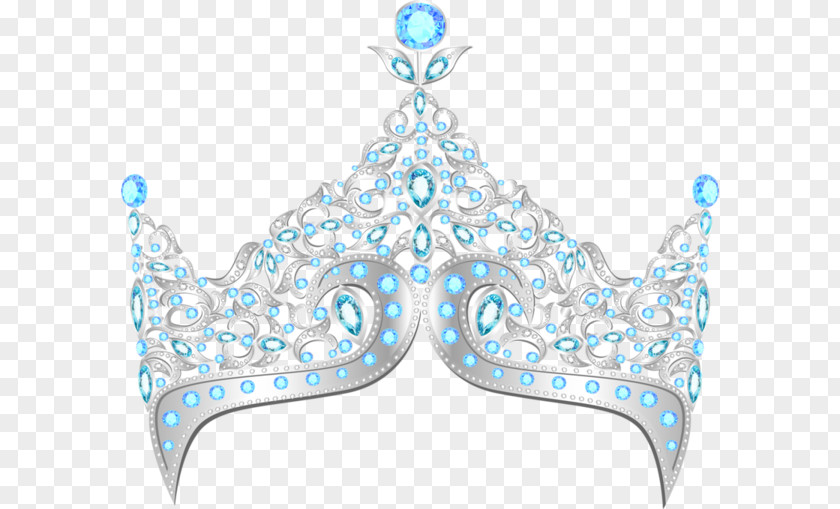 Luxury Blue Gem Hollow Crown Elsa Diamond Tiara Clip Art PNG