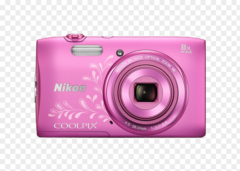 Camera Nikon Digital Coolpix S3600 Pink S3600PK Silver S3600SL COOLPIX S33 Point-and-shoot PNG
