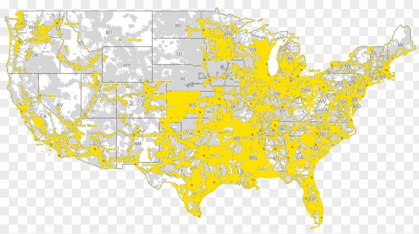 Map Network Coverage Sprint Corporation Verizon Wireless Mobile Phones PNG