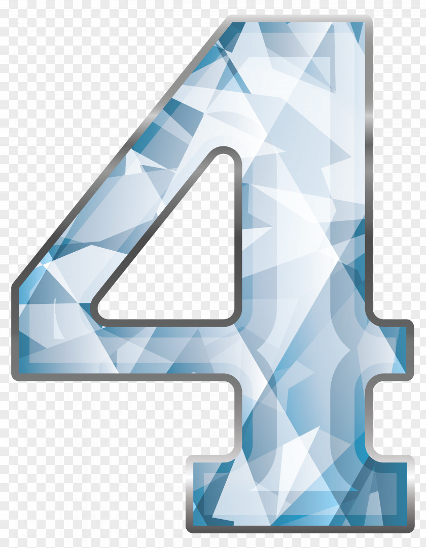 Crystal Number Four Clipart Image Clip Art PNG