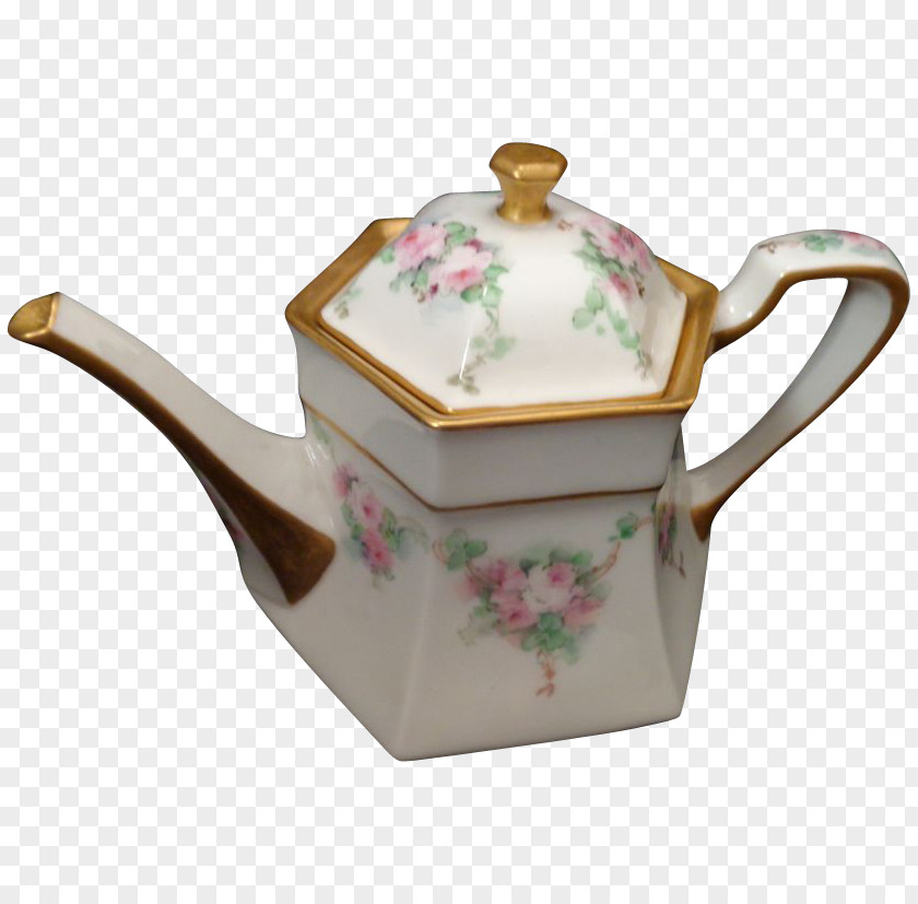 Hand Painted Teapot Porcelain Teacup Lenox PNG