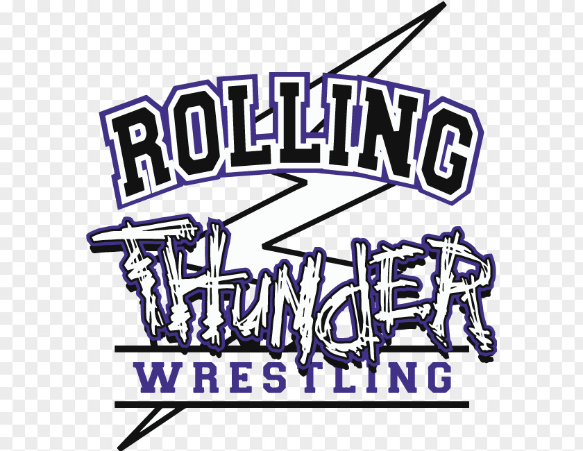 Purple Thunder New Ulm Collegiate Wrestling Rolling Logo PNG
