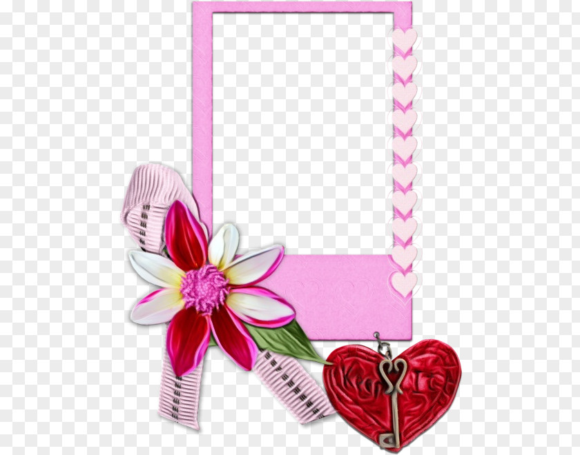 Valentines Day Magenta Picture Frame PNG
