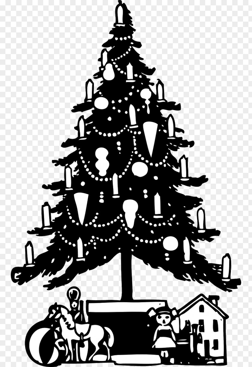 Christmas Silhouette Tree Ornament Clip Art PNG
