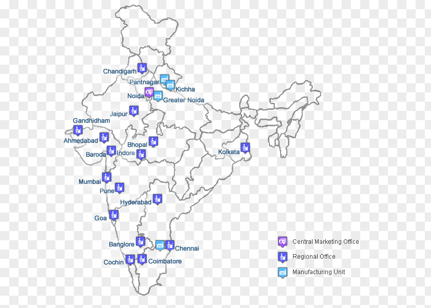 Map Blank India Line Organism PNG