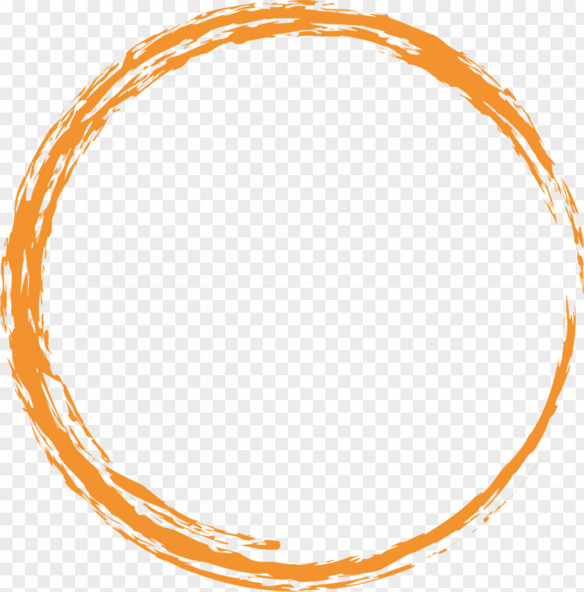 Orange Ink Circle PNG