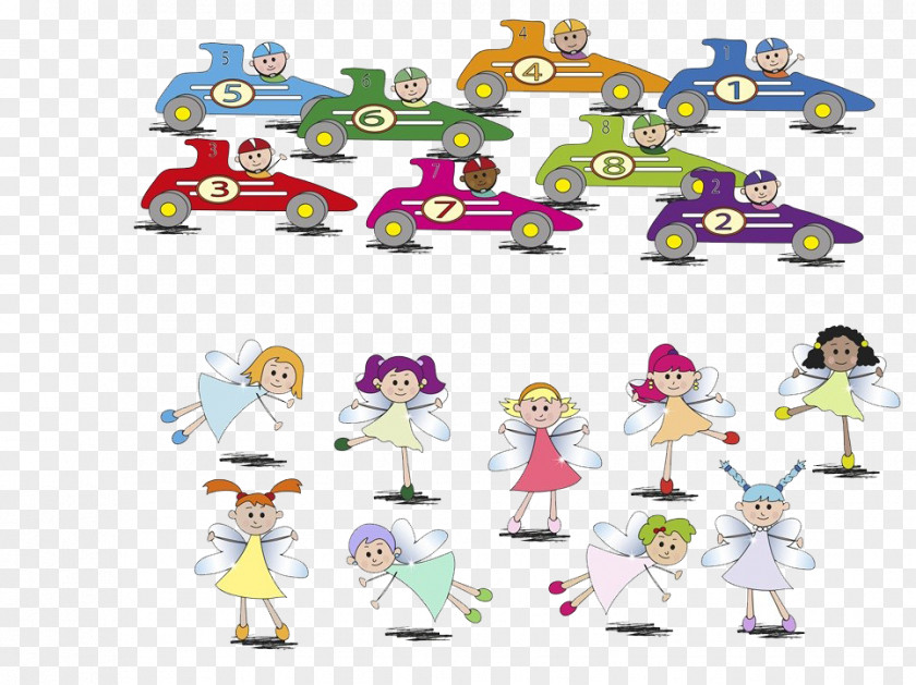 Car And Fairy Drawing Stock Illustration Clip Art PNG