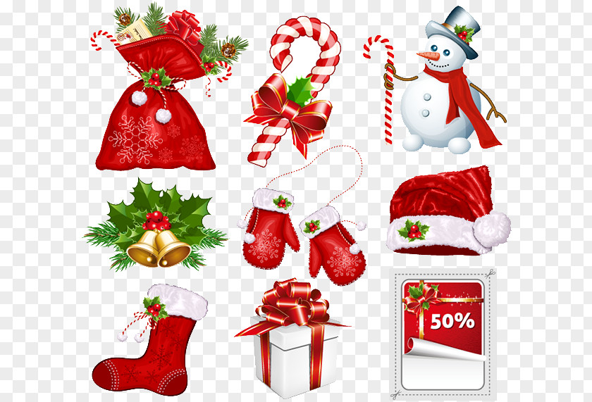 Christmas Tree Festival Decorative Pattern Candy Cane Santa Claus Symbol Clip Art PNG