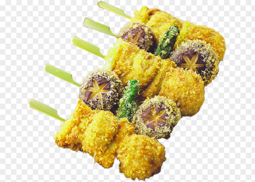 Delicious Grilled Food Fried String Kushikatsu Chicken Barbecue Junk Nugget PNG