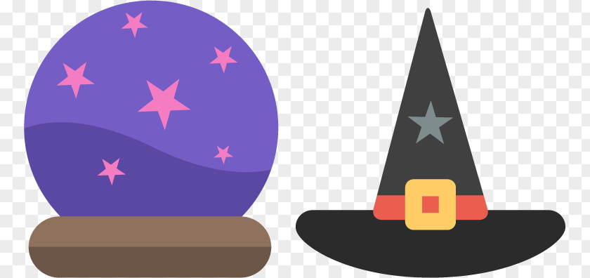 Vector Witch Hat Star Black And White Color Clip Art PNG