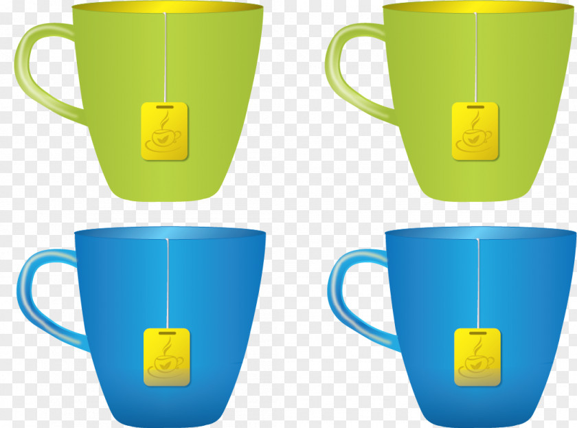 Blue Green Tea Coffee Cup Mug PNG