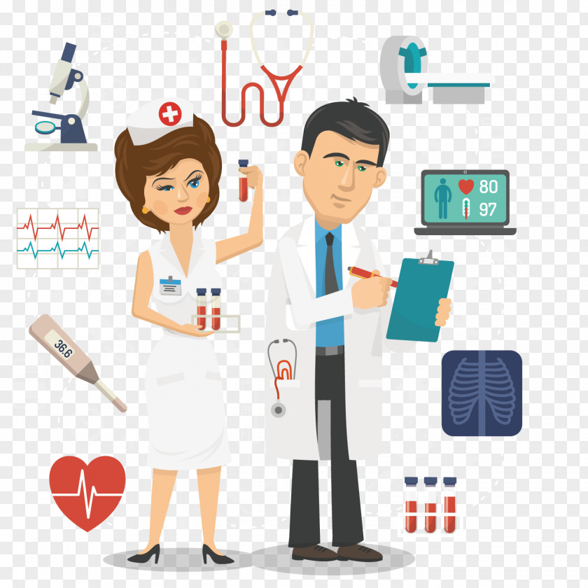 Vector Doctor Observation Study Physician Therapy Nurse Cartoon PNG