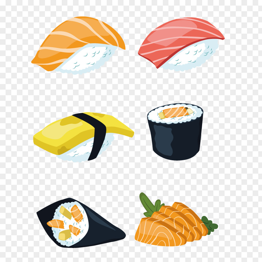 Vector Sushi Japanese Cuisine Sashimi Salmon PNG