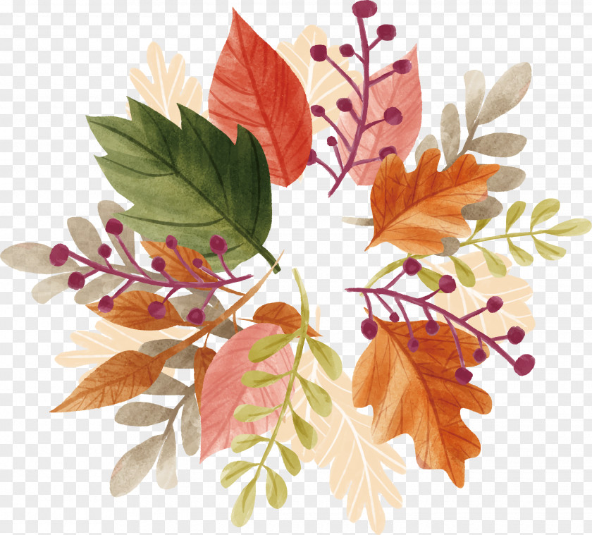 Watercolor Autumn Leaf Heading Box PNG
