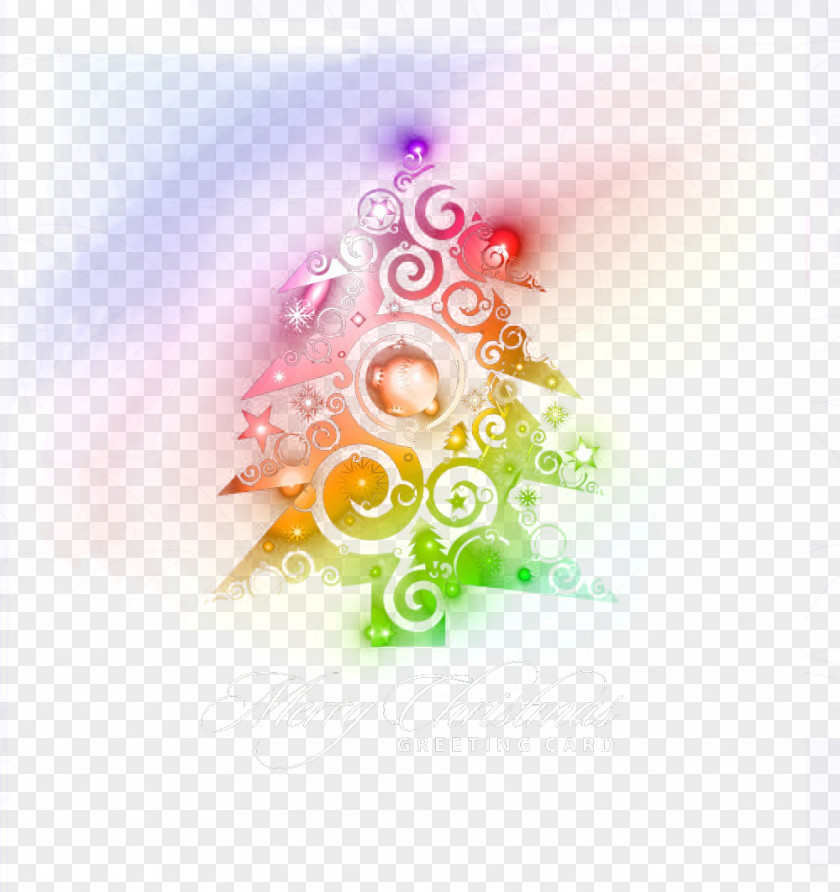 Colored Christmas Tree Decoration Light PNG