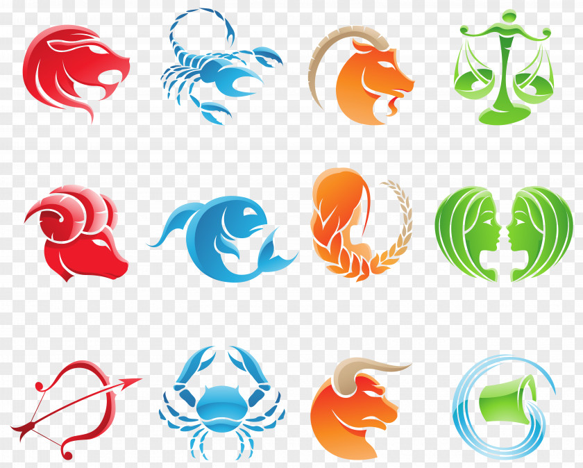 Zodiac Signs Set Large Clipart Image Astrological Sign Horoscope Astrology Clip Art PNG