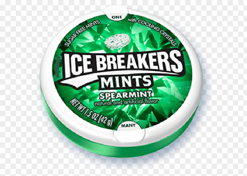 Spearmint Ice Breakers Mint Sugar Substitute Crisp Chewing Gum PNG