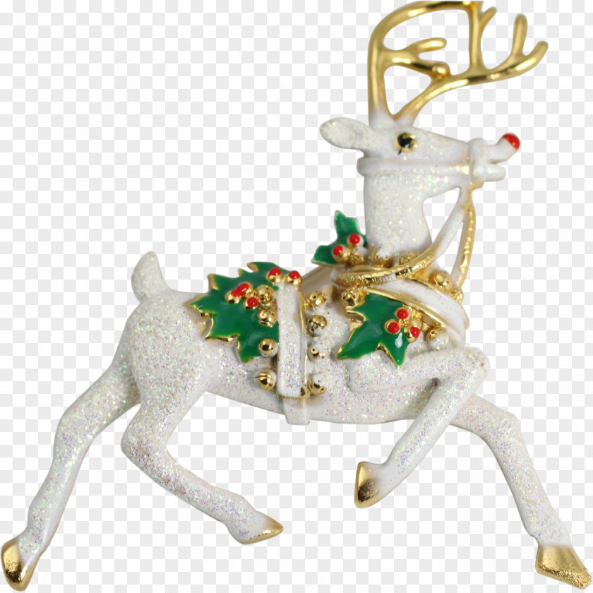 Reindeer Christmas Ornament Figurine PNG