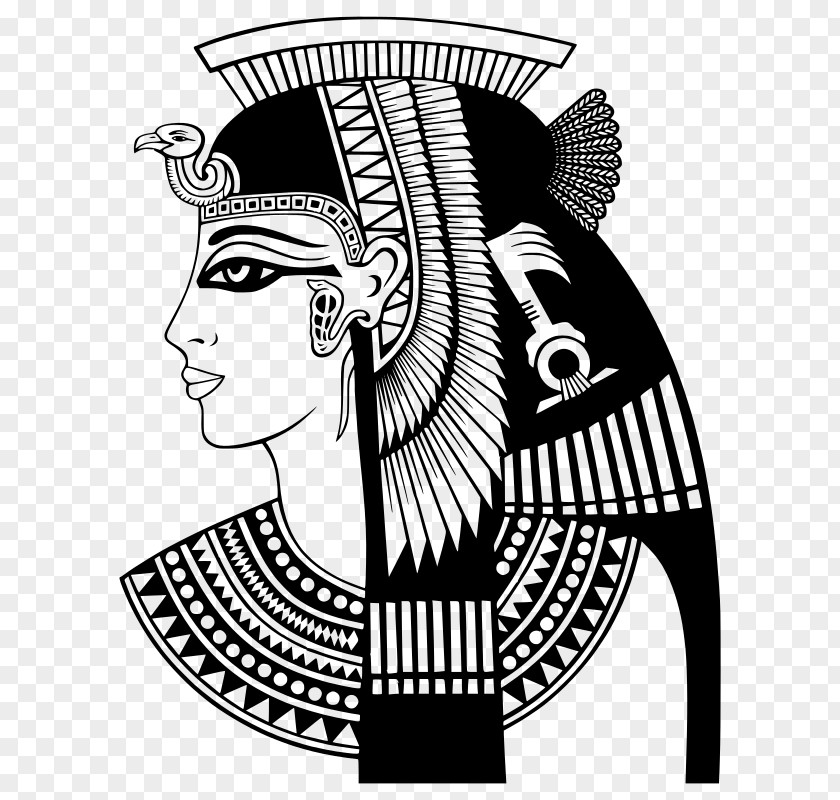 Retro Summer Sale Cleopatra Backwind Ancient Egypt Drawing Pharaoh Illustration Clip Art PNG