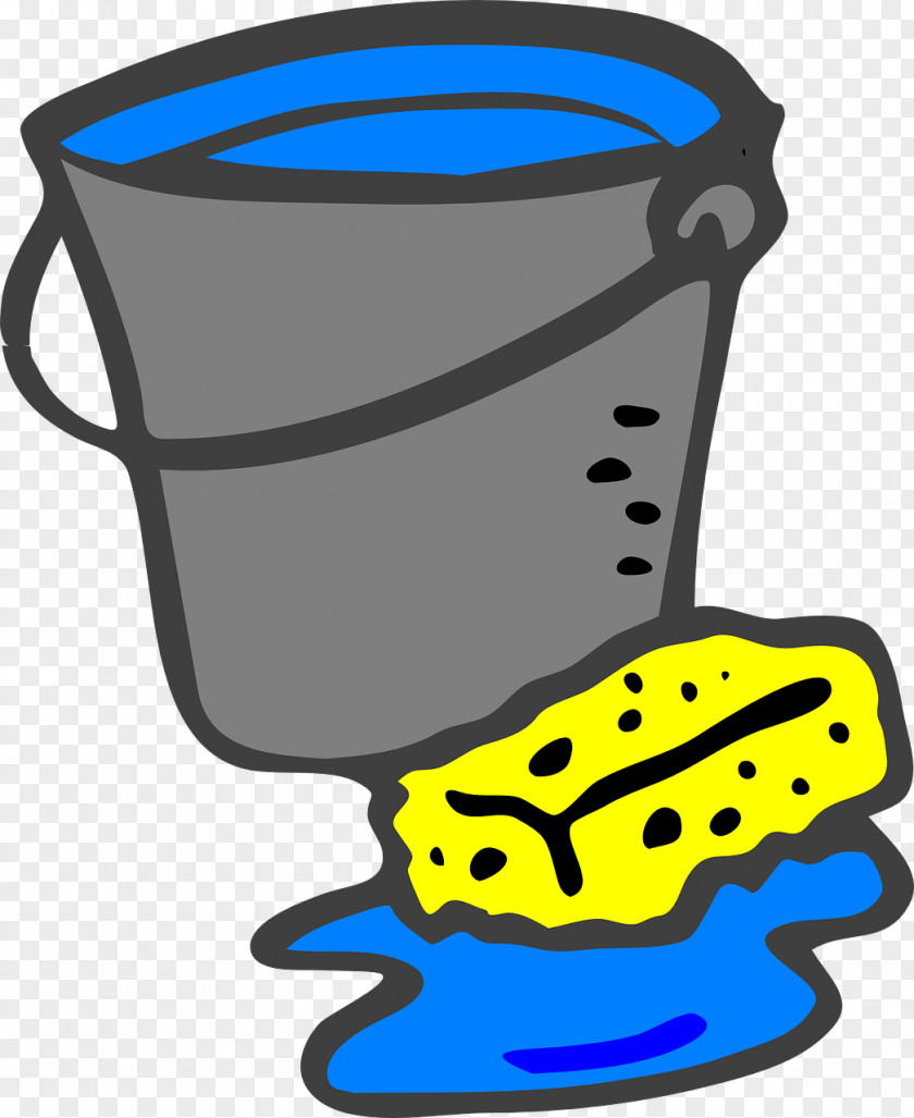 Bucket Sponge Cleaning Clip Art PNG