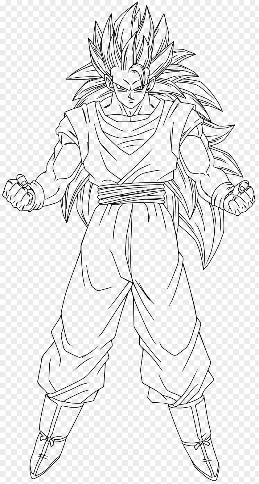 Yellow Jacket Line Art Goku Gohan Trunks Vegeta PNG