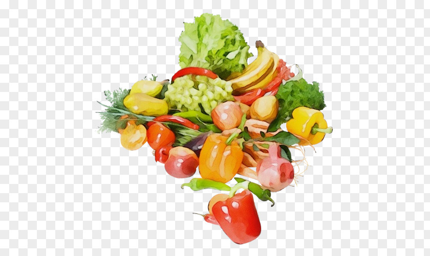 Lettuce Tomato Watercolor Garden PNG