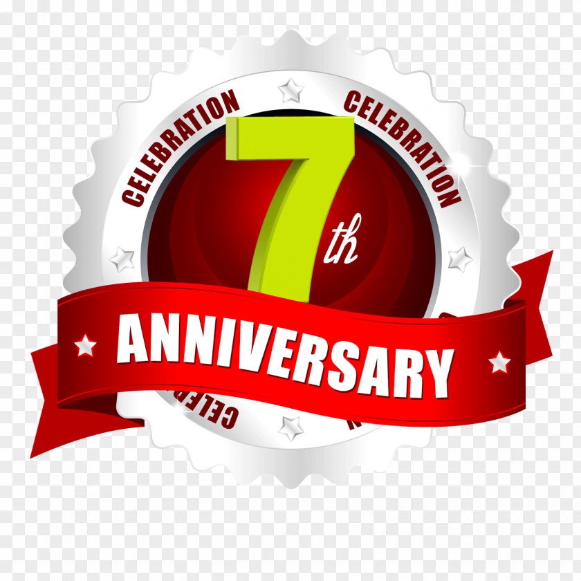 Seventh Wedding Anniversary Gift Clip Art PNG